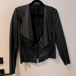Zara Black Faux Leather Blazer
